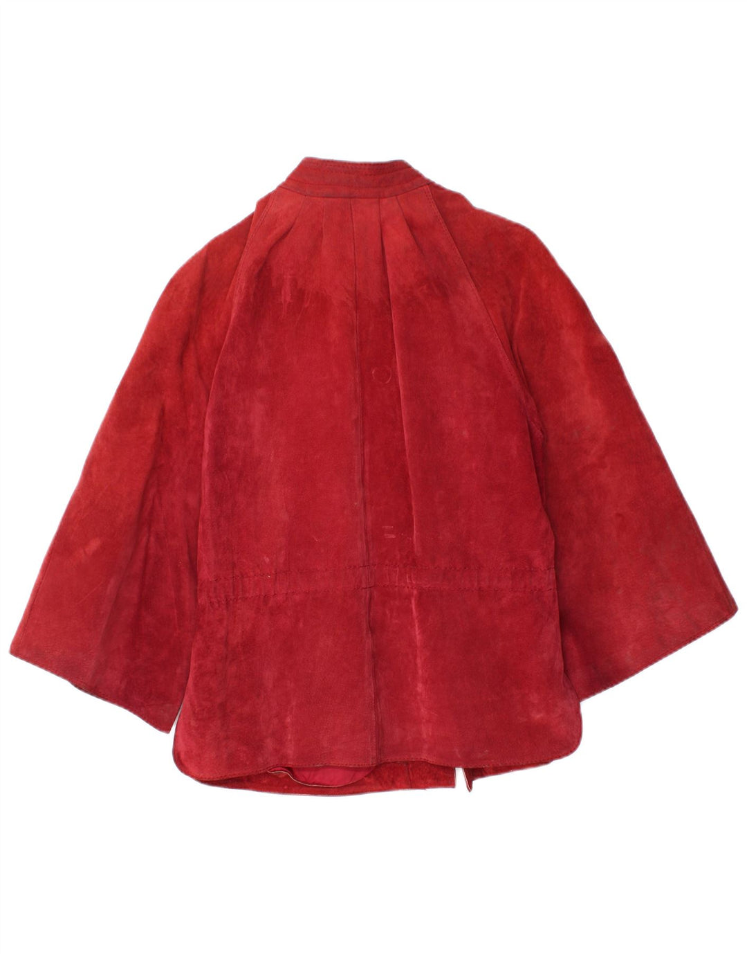 Vintage ženska jakna od brušene kože 3/4 rukava IT 44 srednje crvena