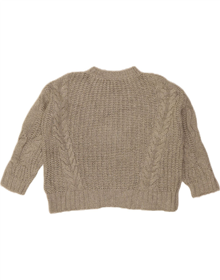MASSIMO DUTTI Womens Oversized Crew Neck Jumper Sweater UK 16 Large Grey Vintage Massimo Dutti and Second-Hand Massimo Dutti from Messina Hembry 