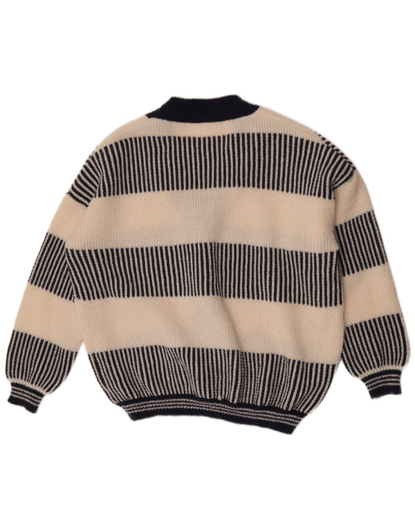 Vintage ženski kardigan džemper UK 18 XL tamnoplavi na pruge