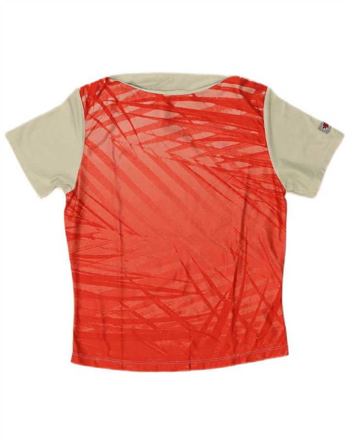 Nike Ženska grafička majica kratkih rukava UK 10/12 Medium Red Colourblock Poliester
