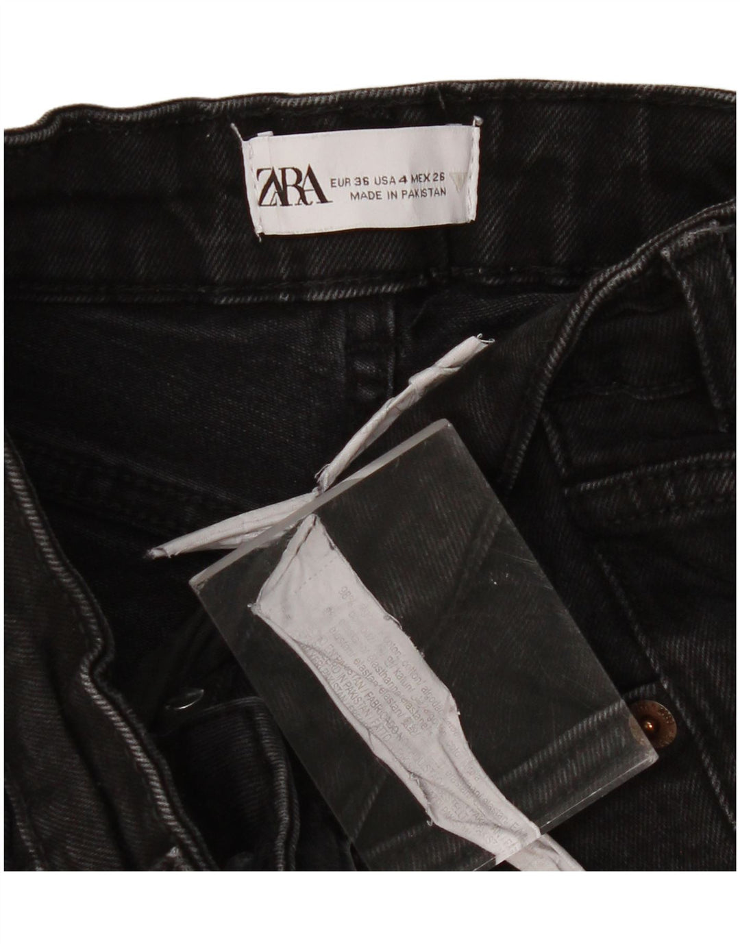 ZARA ženske skraćene traperice EU 36 XS W26 L23 crni pamuk