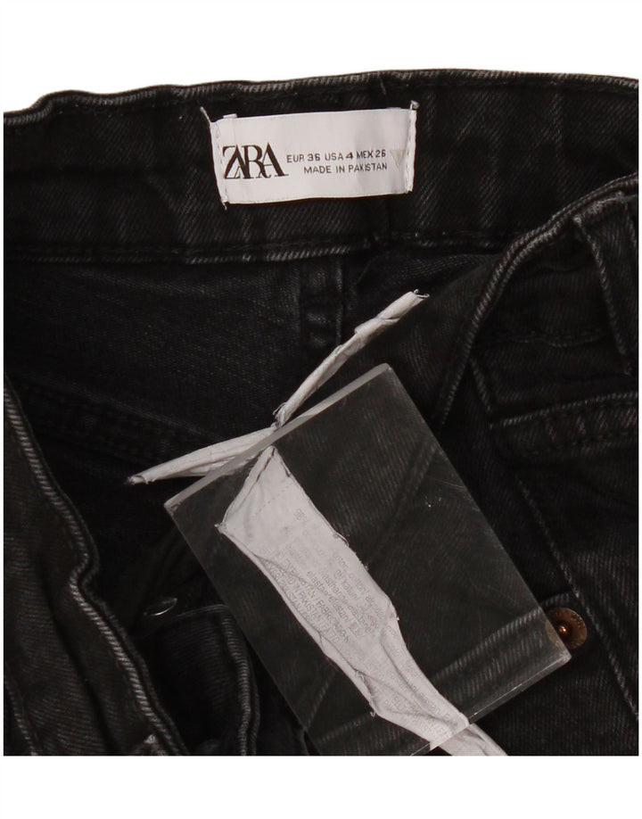 ZARA ženske skraćene traperice EU 36 XS W26 L23 crni pamuk