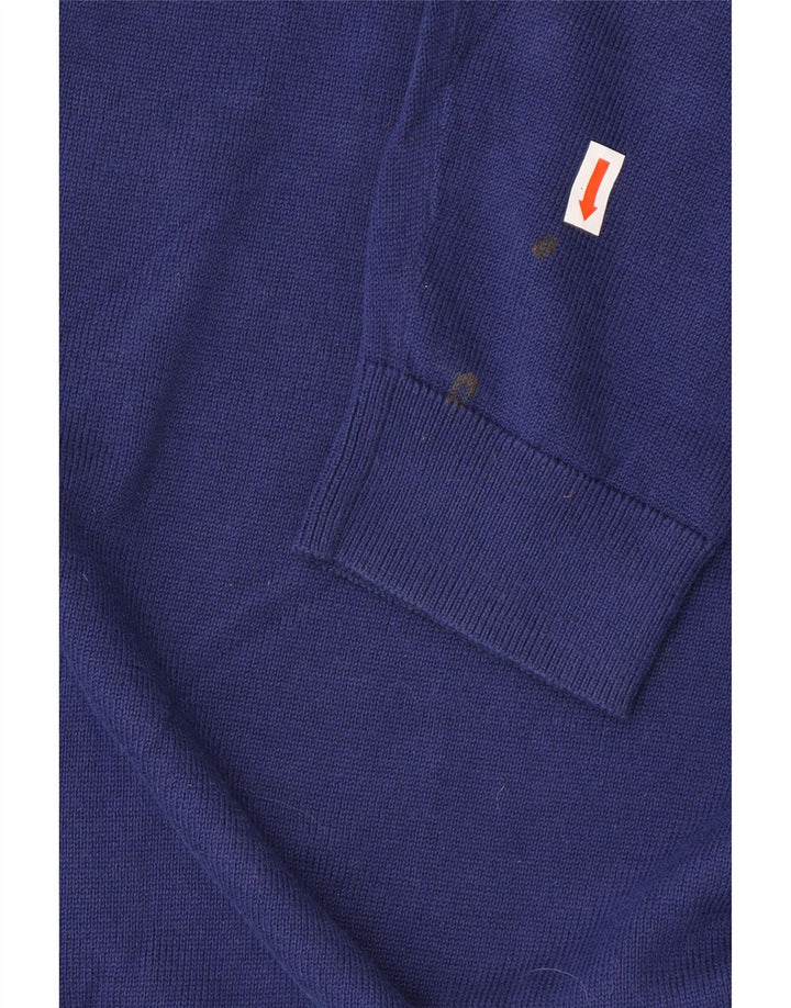 REISS Muški pulover s V-izrezom Veliki plavi pamuk