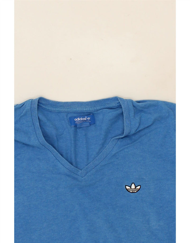 ADIDAS Mens T-Shirt Top Medium Blue Flecked Cotton Vintage Adidas and Second-Hand Adidas from Messina Hembry 