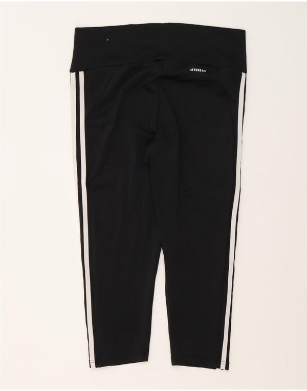 Adidas ženske Aeroready Capri tajice UK 16/18 velike crne poliesterske