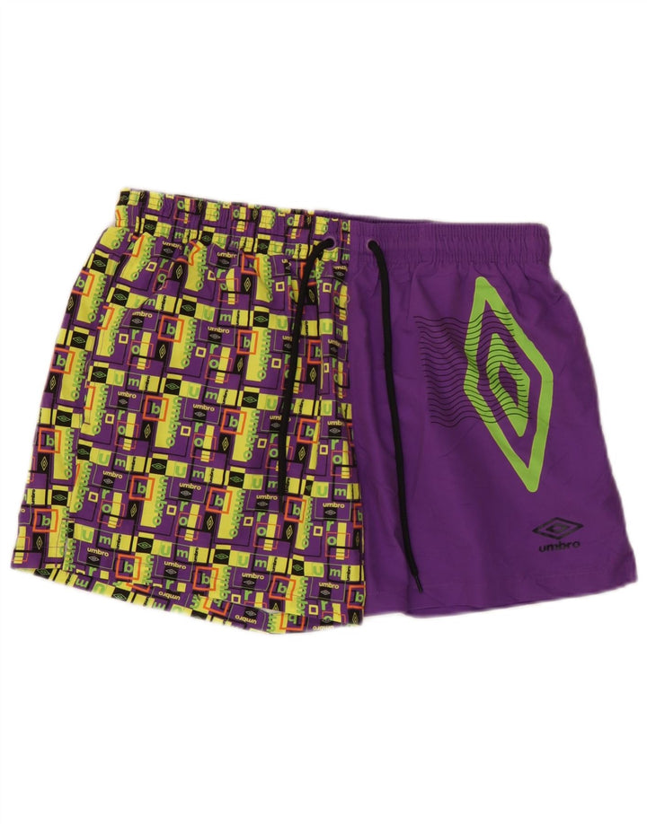 Umbro muške kratke hlače za plivanje s grafičkim motivima, veliki ljubičasti geometrijski poliester