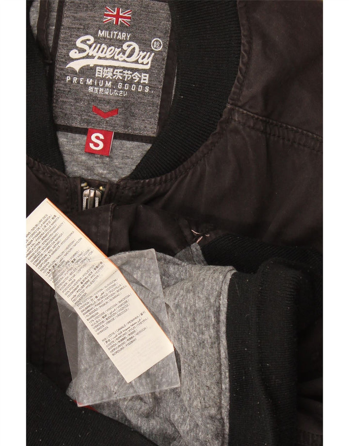 Superdry muška bomber jakna UK 36 Mala crna pamuk