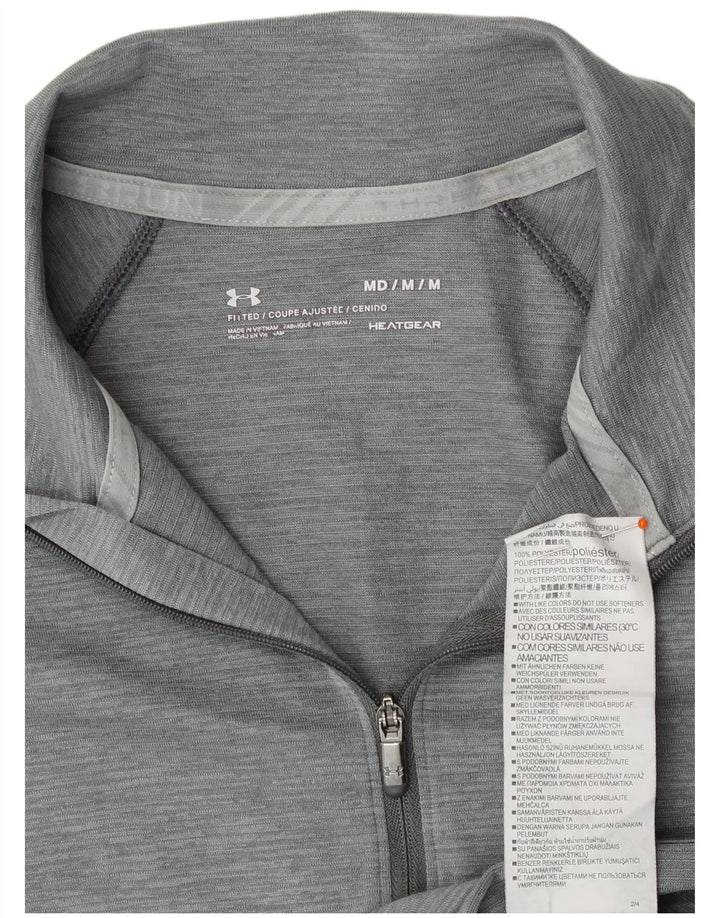 UNDER ARMOUR Womens Heat Gear Pullover Tracksuit Top UK 14 Medium Grey