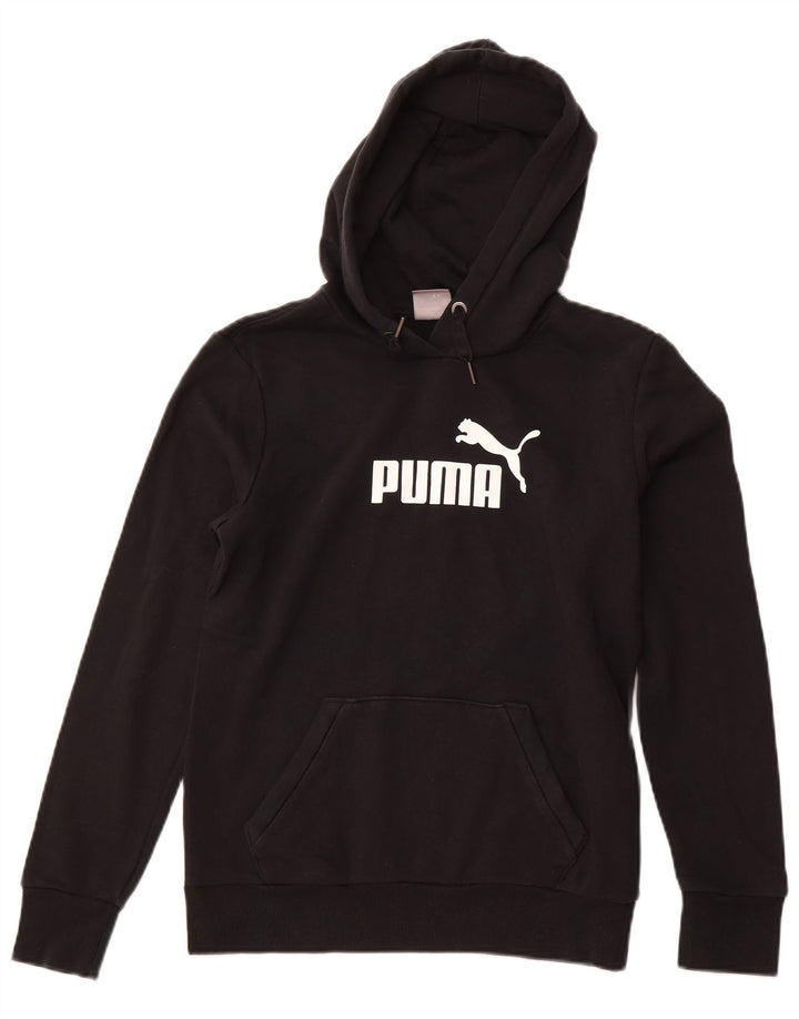 PUMA Ženska majica s kapuljačom s grafičkim motivima UK 12 Srednje crni pamuk