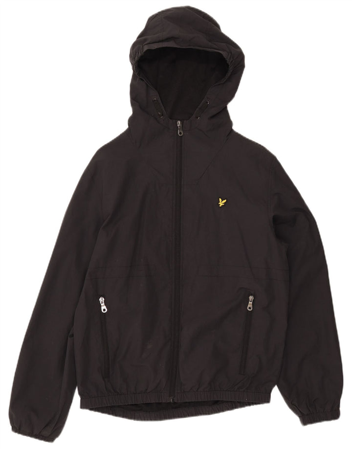 Bomber jakna s kapuljačom LYLE & SCOTT 14-15 godina, crni pamuk