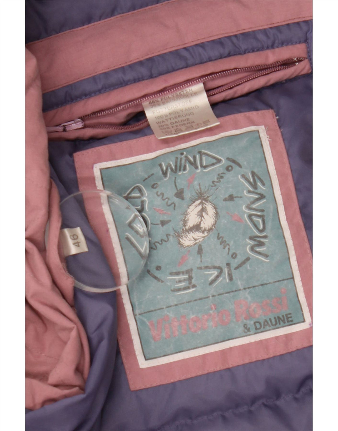 VINTAGE ženska prevelika podstavljena jakna EU 46 XL od ružičastog poliestera