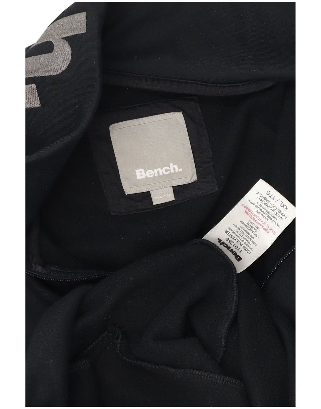 Gornja jakna od trenirke Bench Graphic 2XL od crnog poliestera