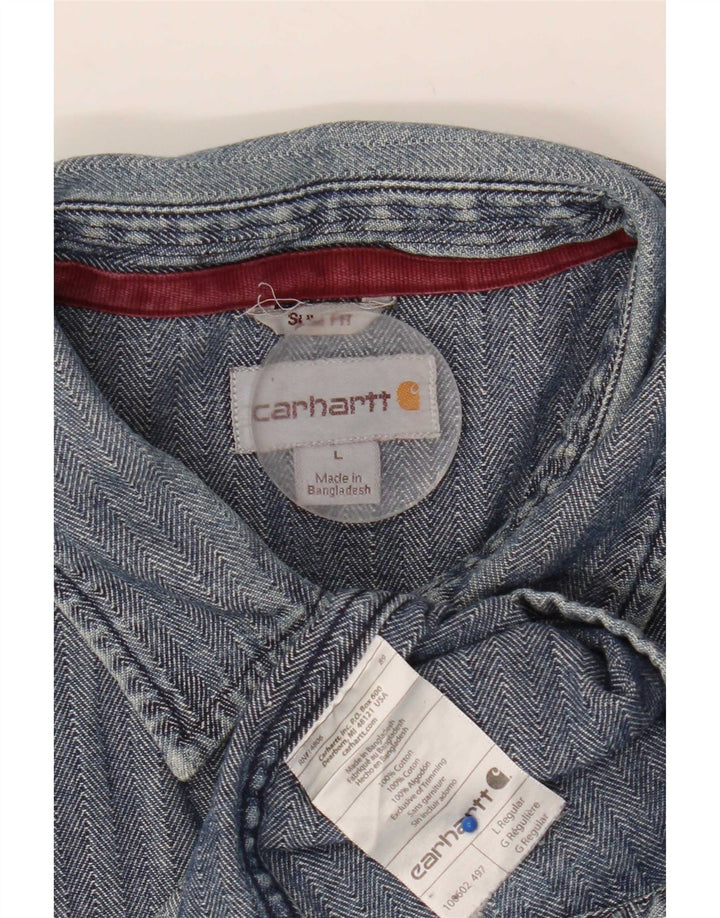 Carhartt muška uska košulja velika plava riblja kost, pamuk