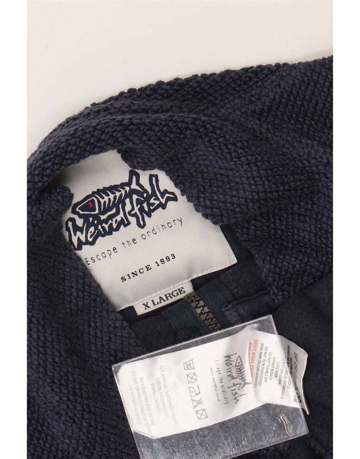 WEIRD FISH Muška majica s izrezom s patentnim zatvaračem XL tamnoplavi pamuk