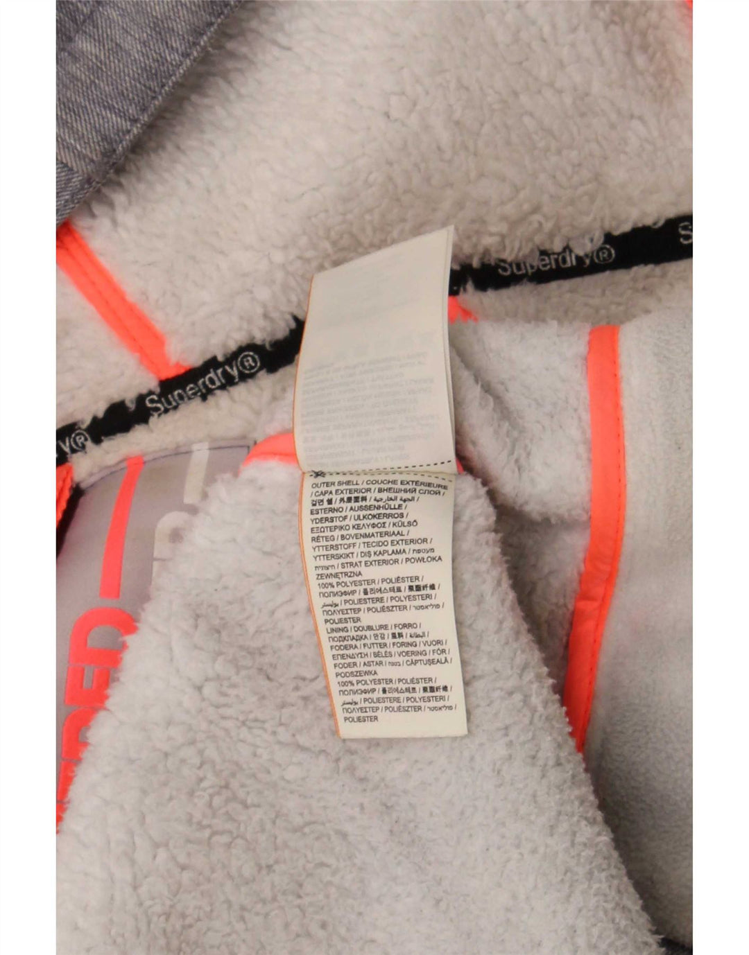 Superdry ženska jakna s kapuljačom UK 16 veliki sivi poliester