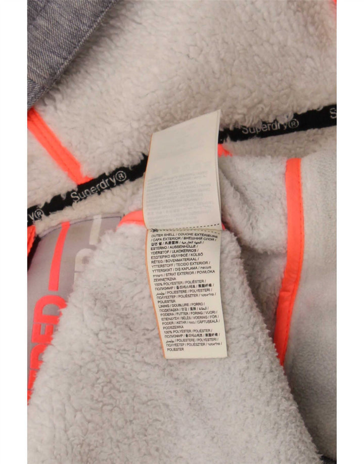 Superdry ženska jakna s kapuljačom UK 16 veliki sivi poliester