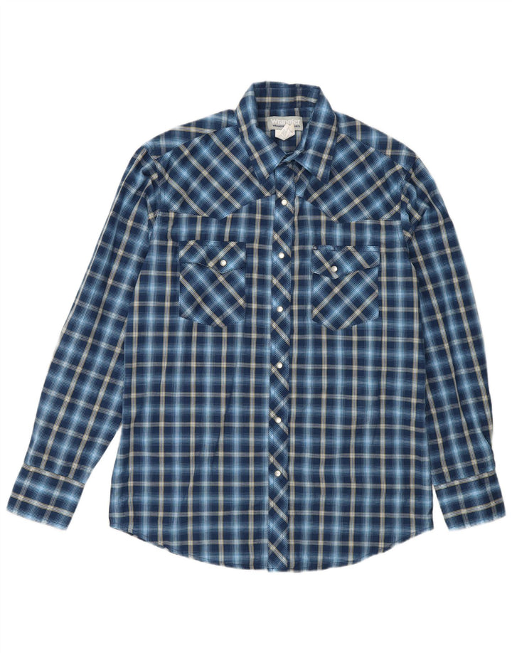 Wrangler muška flanelska košulja srednje tamnoplave karirane boje