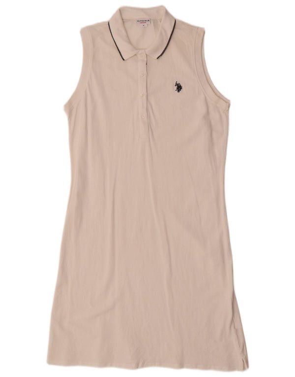 U.S. Polo Assn. Womens Sleeveless Polo Dress UK 12 Medium White