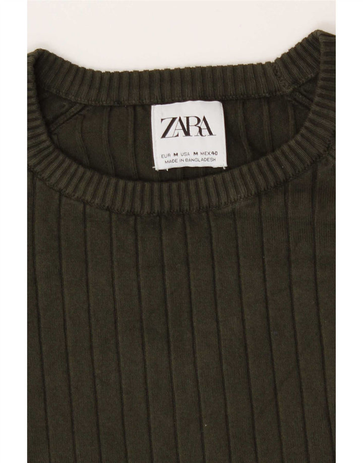 Zara muški džemper s okruglim izrezom, srednji kaki