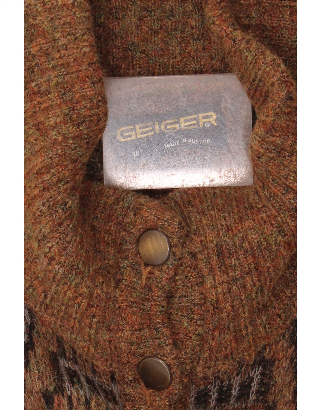 GEIGER Ženski džemper EU 38 srednje smeđe geometrijske boje