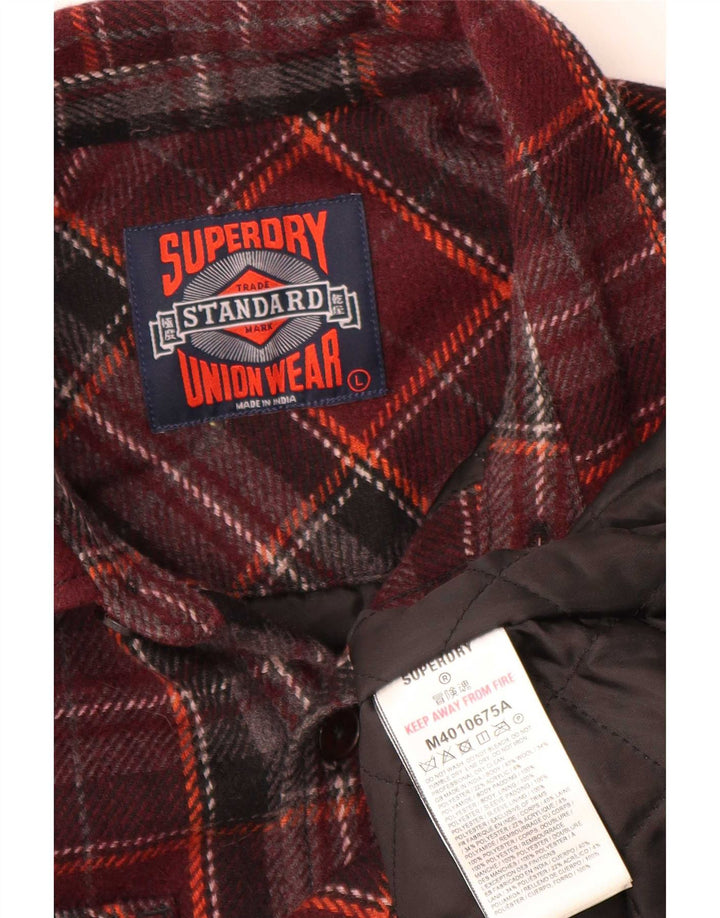 Superdry muška majica s velikim bordo kariranim vunama