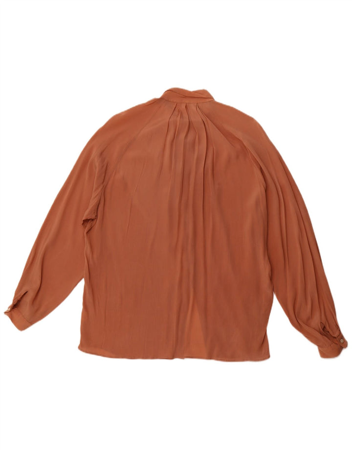 VINTAGE Ženska široka košulja bluza dugih rukava IT 46 velika smeđa