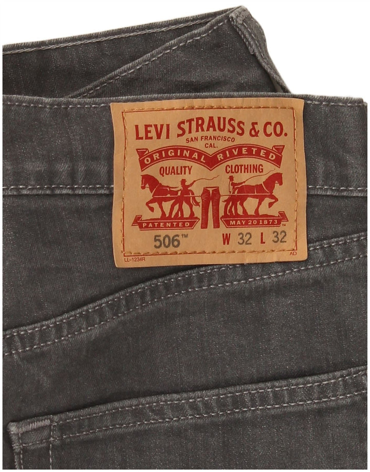 Levi's muške 506 ravne traperice W32 L28 sivi pamuk