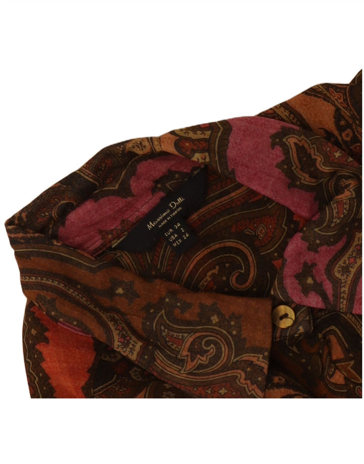Ženska prevelika košulja Massimo Dutti EU 34 2XS smeđa paisley boja