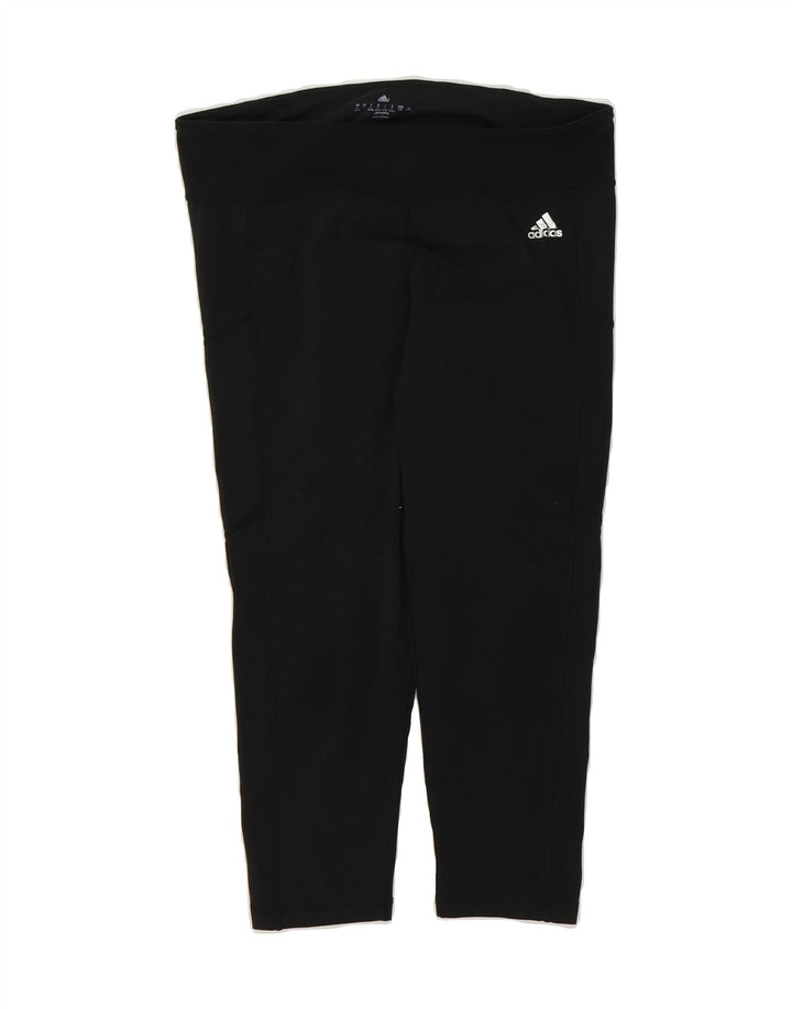 ADIDAS Womens Climalite Capri Leggings UK 16/18 Large Black Polyester Vintage Adidas and Second-Hand Adidas from Messina Hembry 