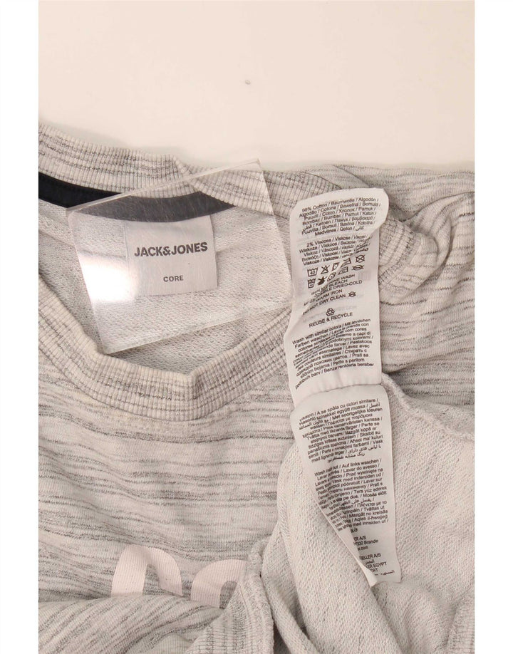 Jack & Jones muški džemper s grafičkim motivima, srednje sivi flekasti pamuk
