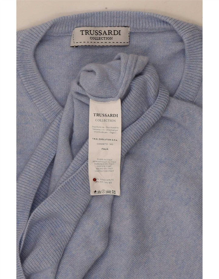 Trussardi muški džemper s okruglim izrezom srednje plave vune