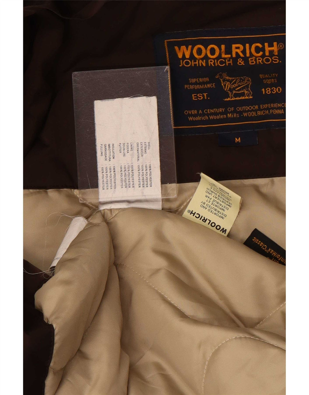 Woolrich ženska jakna parka s kapuljačom UK 14 srednje smeđi poliester
