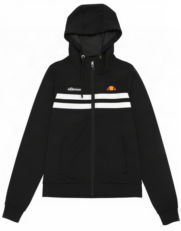 Ellesse ženski pulover s kapuljačom s patentnim zatvaračem UK 8 mali crni poliester u blokovima boja