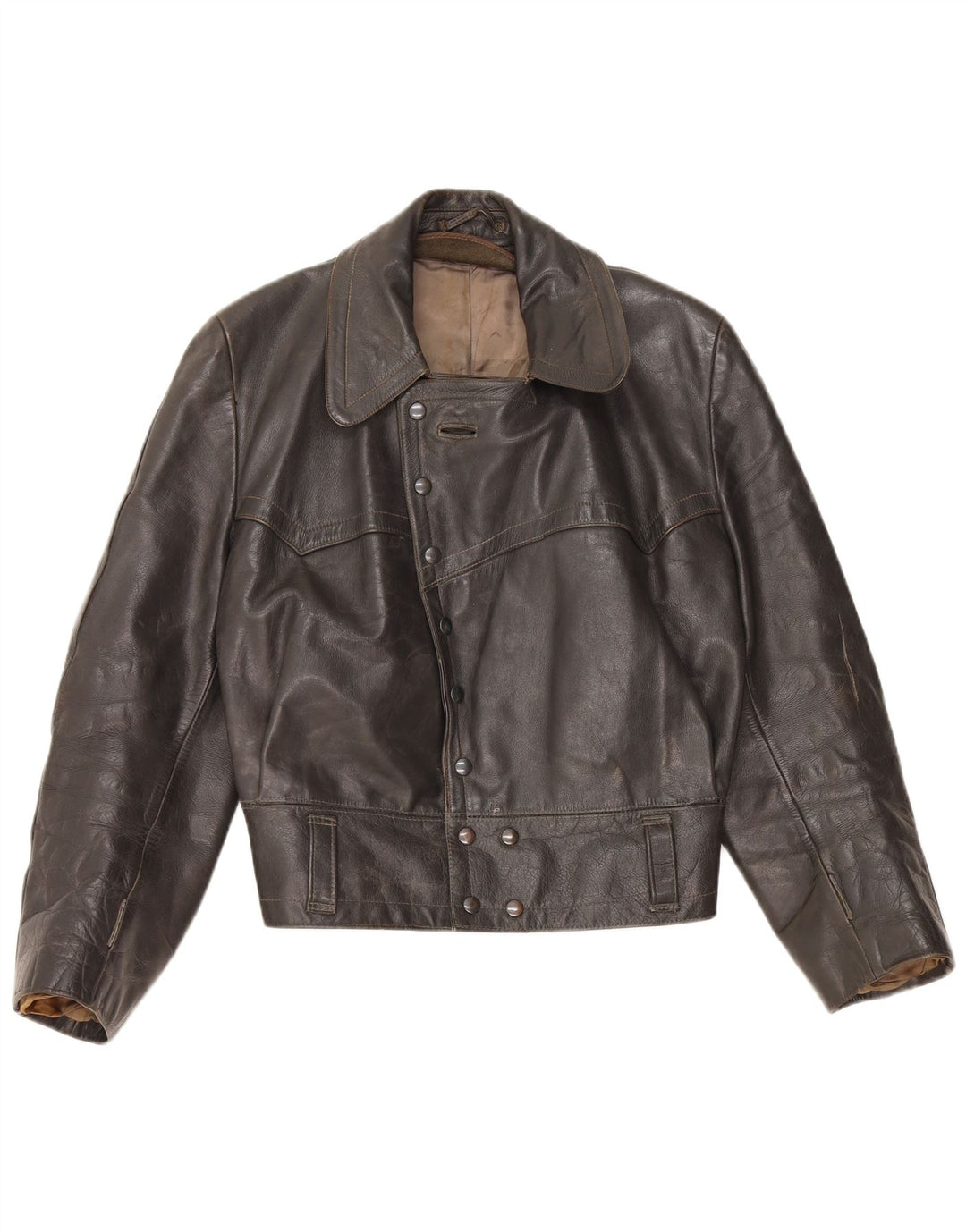 VINTAGE ženska kožna jakna UK 14 srednje crna