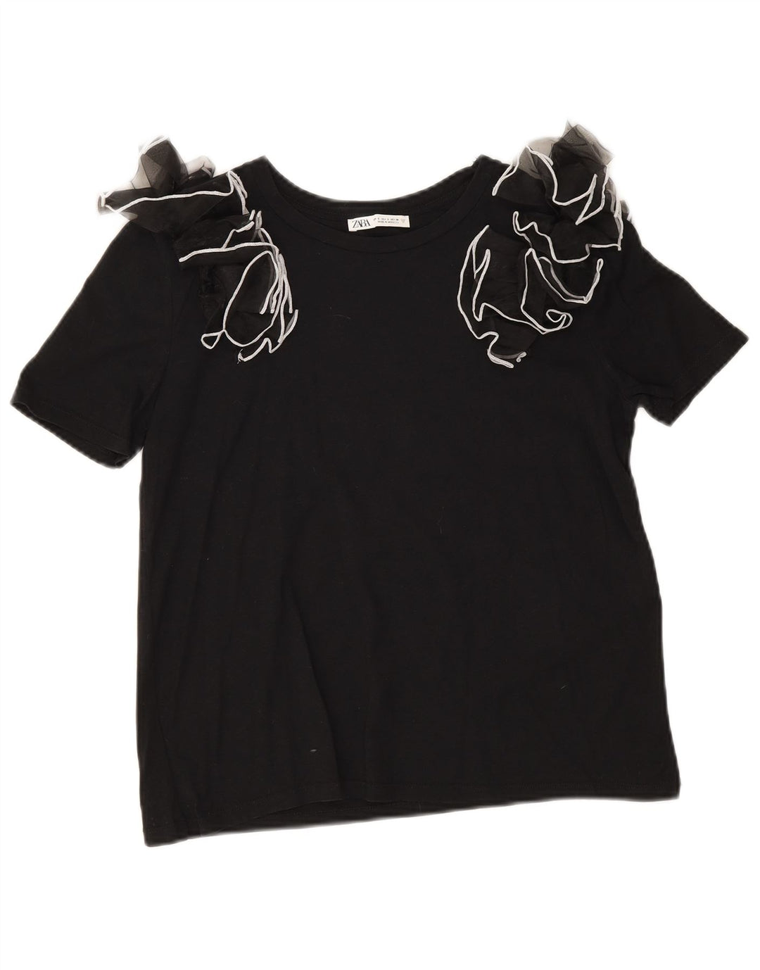 Zara ženska bluza Top UK 10 Mali crni pamuk