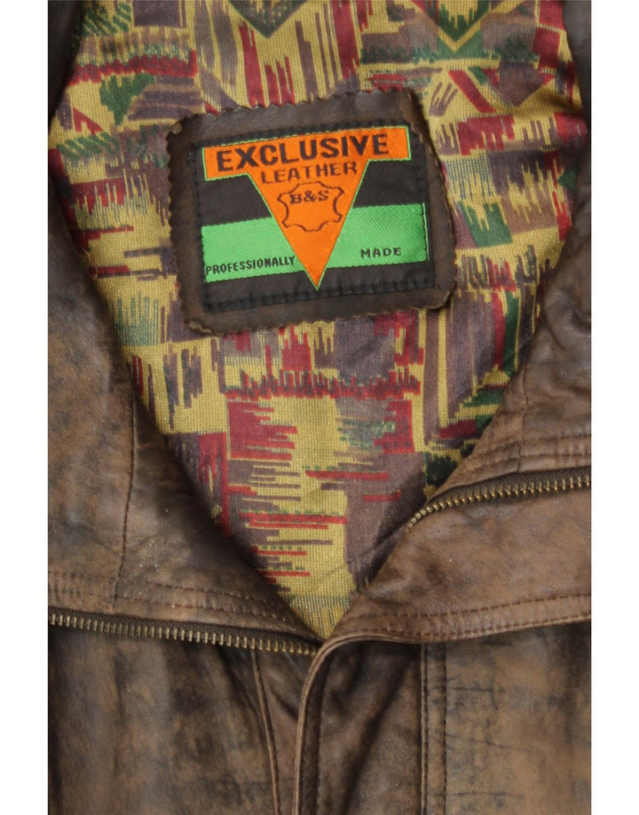 B&S ekskluzivna muška bomber kožna jakna UK 42 XL smeđa koža