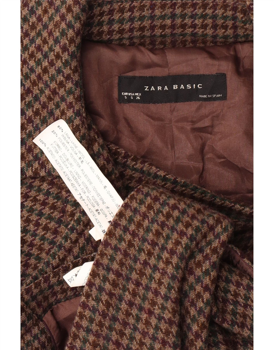 ZARA ženska bomber jakna UK 8 Mala smeđa vunena guma