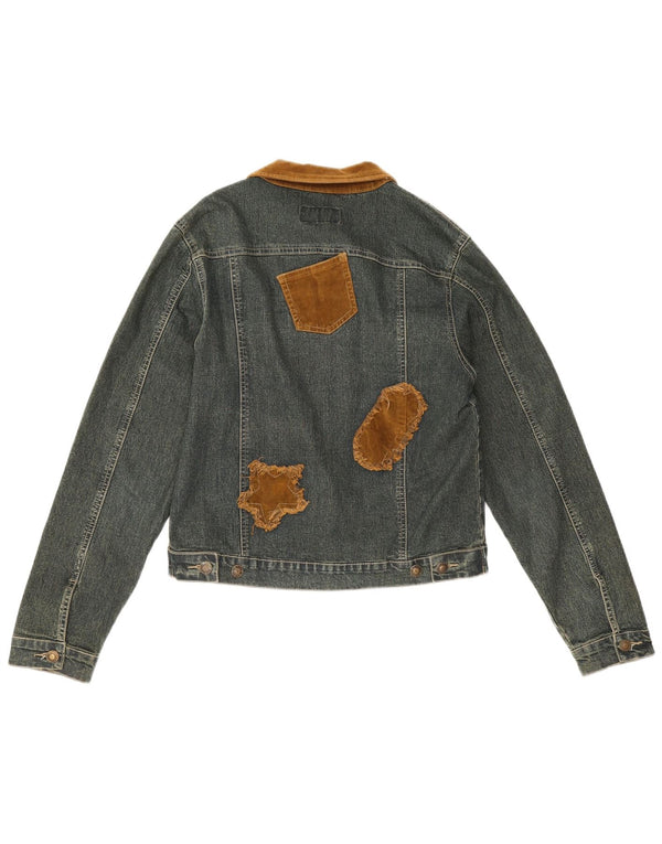 Vintage ženska traper jakna UK 12 pamuk srednje plave boje