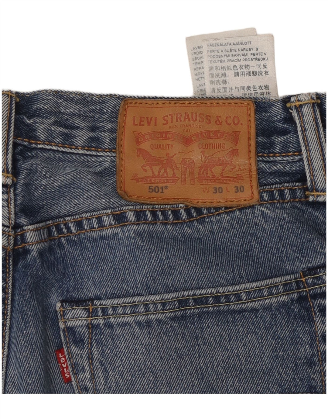 LEVI'S muške 501 ravne traperice W30 L30 plavi pamuk