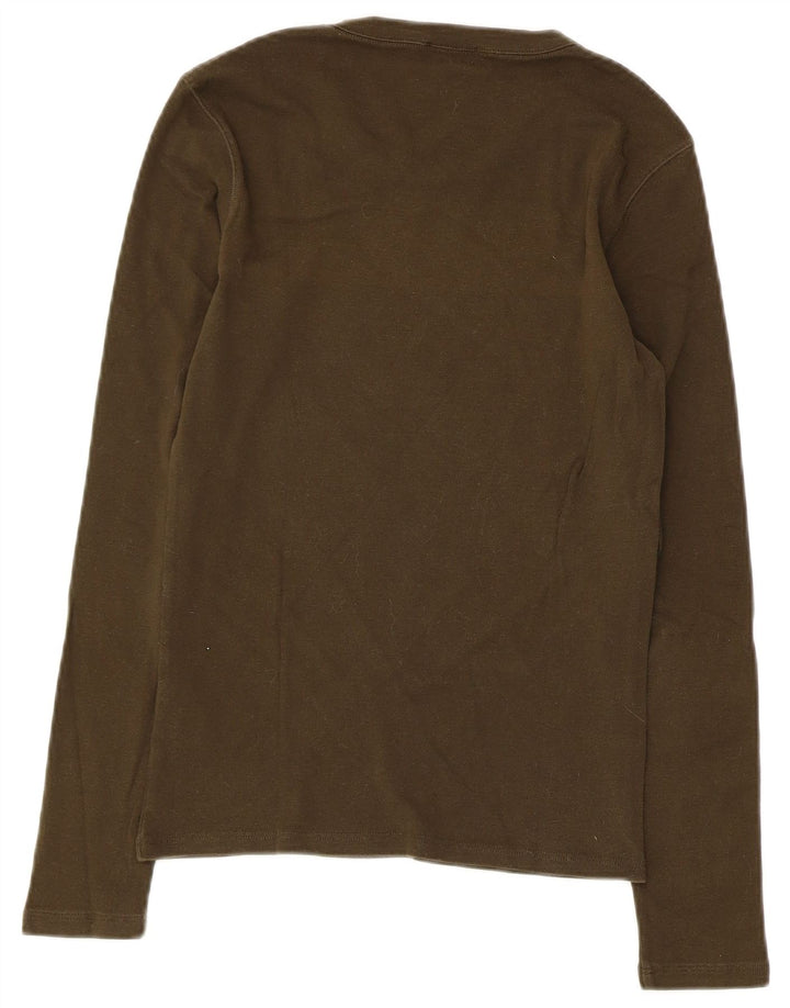 Max & Co. Ženska majica dugih rukava s grafikom UK 8, mali kaki pamuk