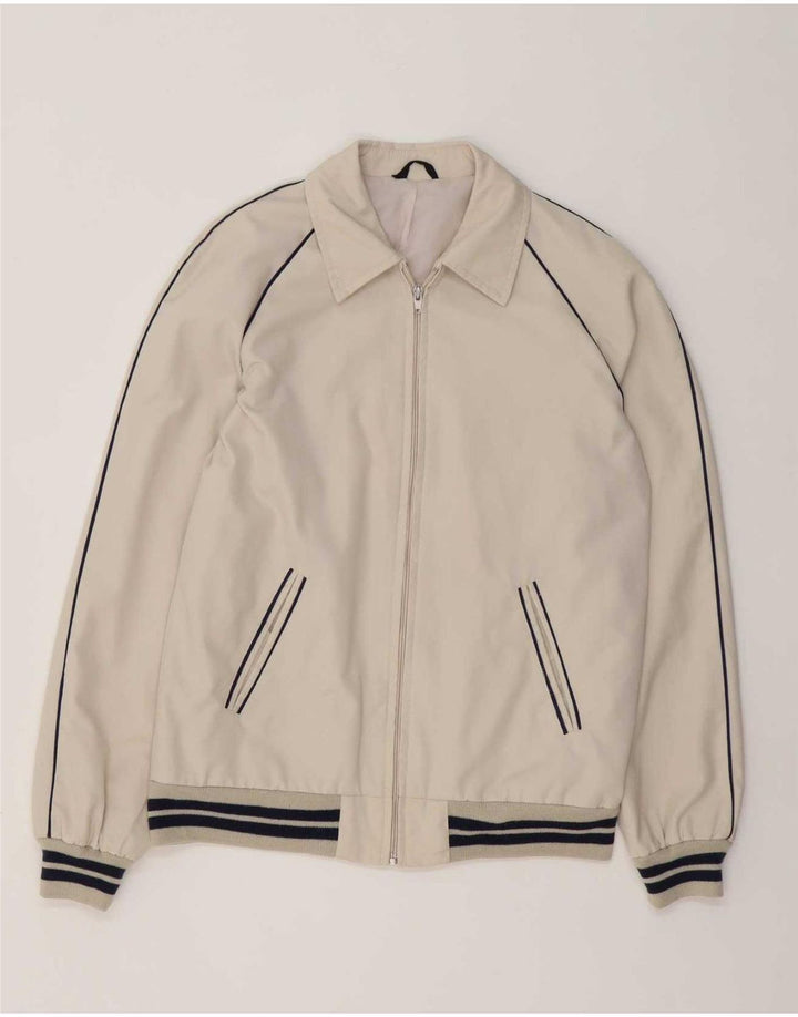 Vintage Mens Bomber Jacket UK 38 Medium White Striped
