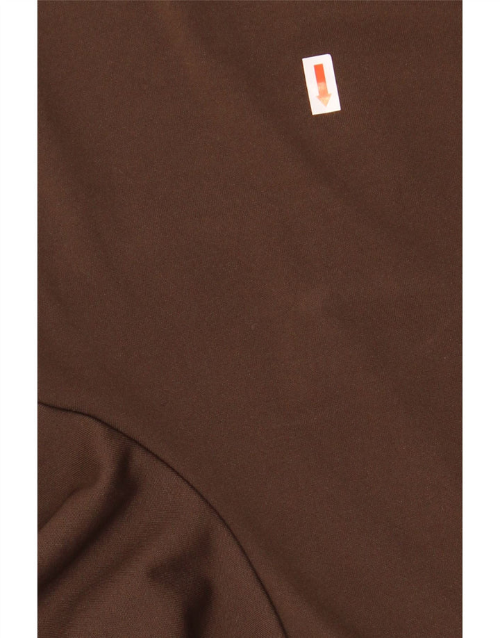 JOHN F GEE Womens Long Sleeve Polo Shirt EU 40 Medium Brown Polyester Vintage John F Gee and Second-Hand John F Gee from Messina Hembry 