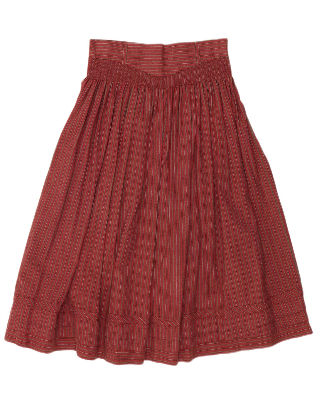 VINTAGE ženska suknja A-kroja visokog struka W28, srednji pamuk na crvene pruge