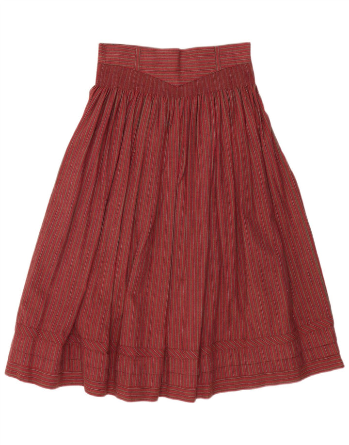 VINTAGE ženska suknja A-kroja visokog struka W28, srednji pamuk na crvene pruge