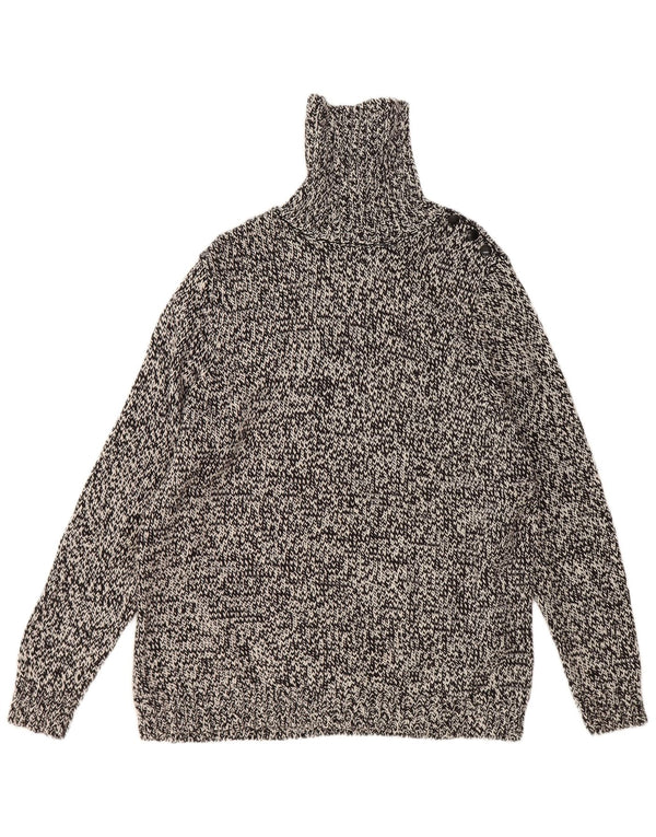 Chaps ženski pulover s rol izrezom UK 18 XL crni flekasti pamuk