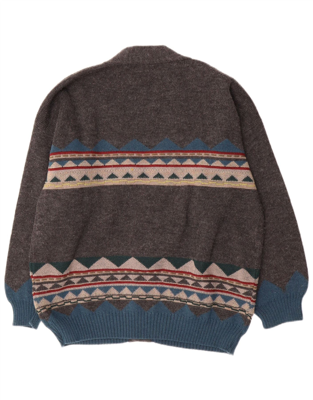 Vintage muški kardigan pulover XL sivi geometrijski
