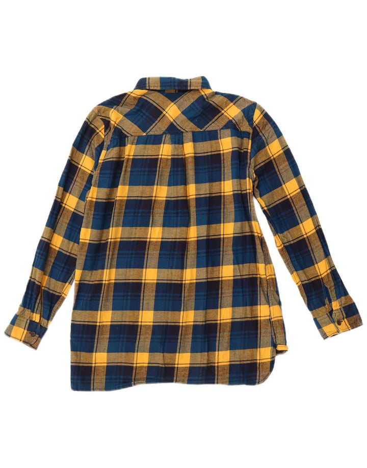 EDDIE BAUER Ženski pulover, flanelska košulja UK 12 Srednje plavi karirani pamuk