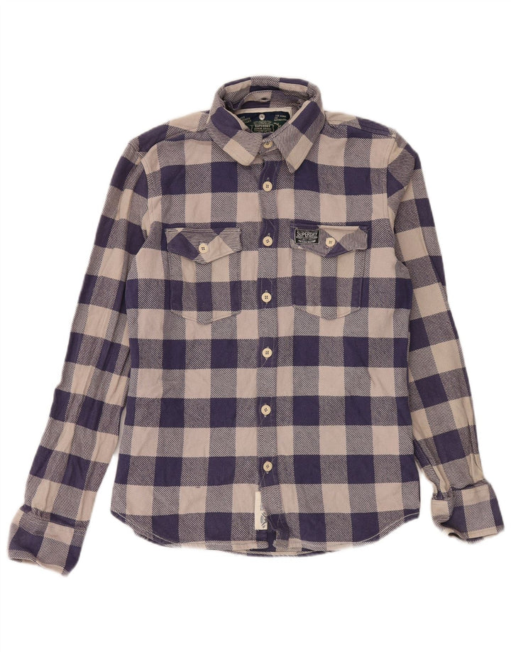 Superdry muška flanelska košulja velika tamnoplava pamuk od ginghama