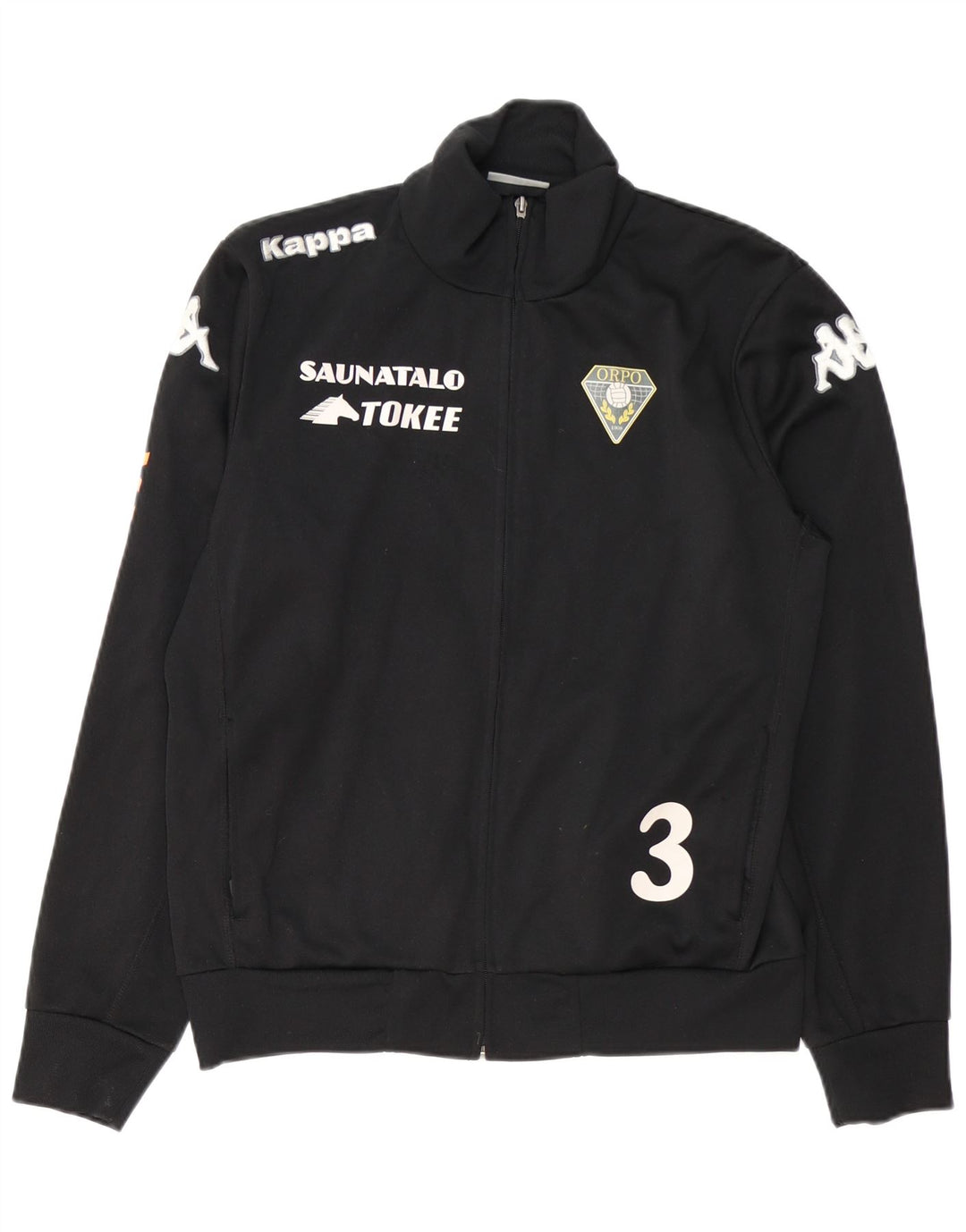 KAPPA muška trenirka s grafičkim motivima, srednje jakna, crni poliester