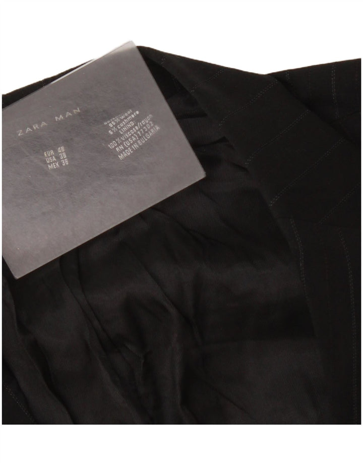 Zara muška jakna sa 2 gumba EU 48 srednje crne pruge vune